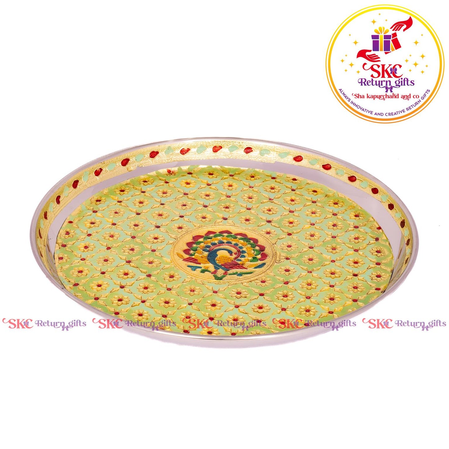 12 Inch Meenakari Pooja Plate