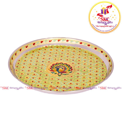 12 Inch Meenakari Pooja Plate