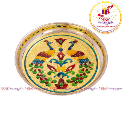 7 Inch Meenakari Pooja Plate