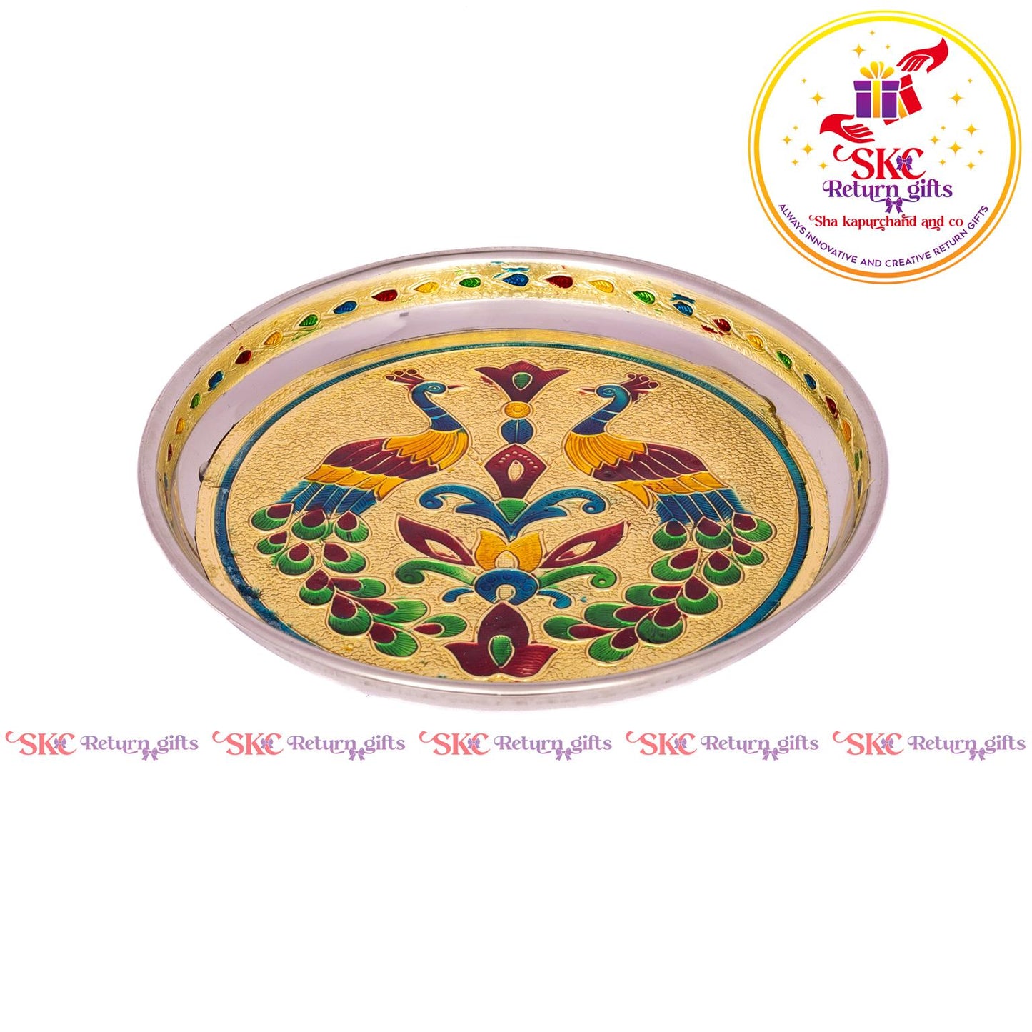 7 Inch Meenakari Pooja Plate