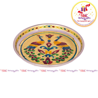 7 Inch Meenakari Pooja Plate