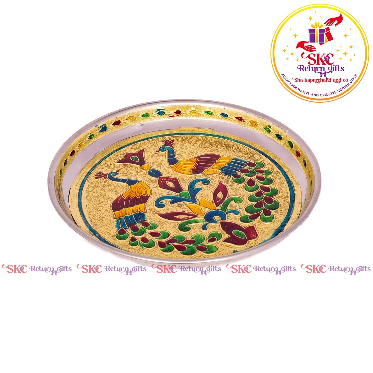 7 Inch Meenakari Pooja Plate