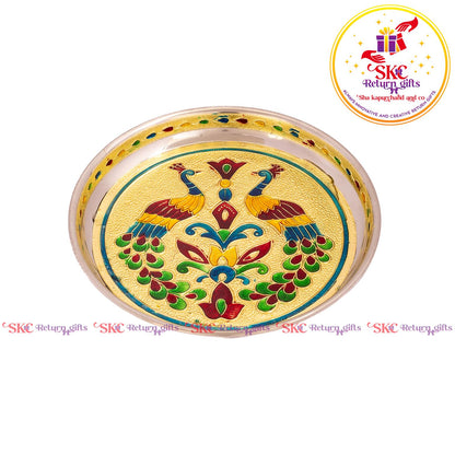 7 Inch Meenakari Pooja Plate