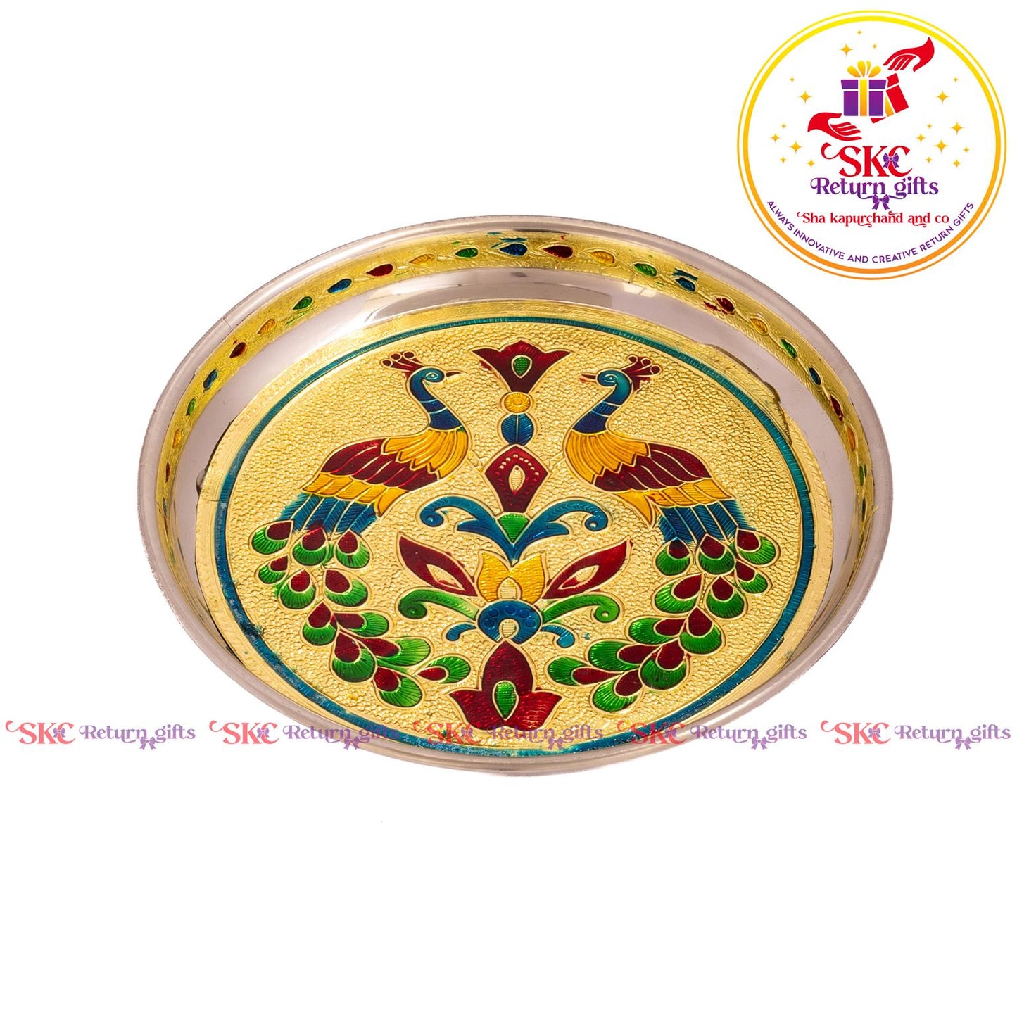 7 Inch Meenakari Pooja Plate