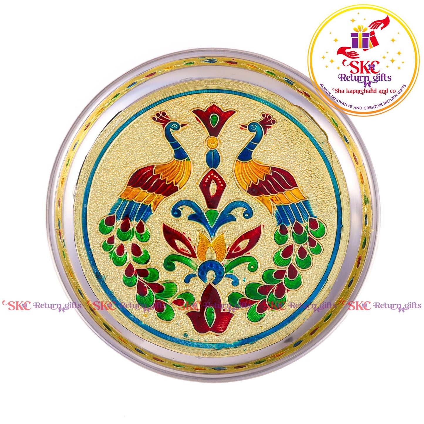 7 Inch Meenakari Pooja Plate