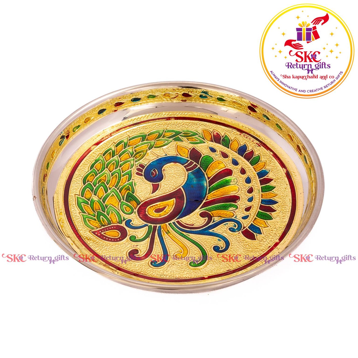 7 Inch Meenakari Pooja Plate