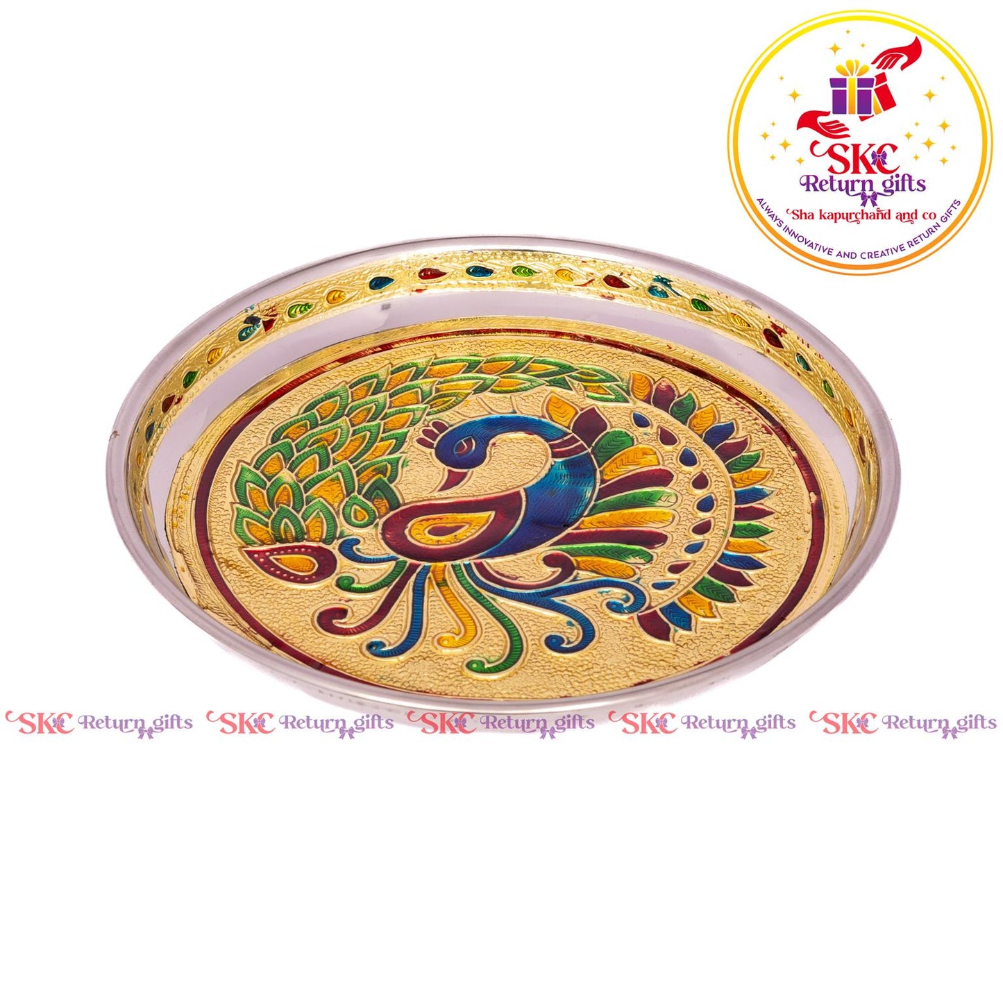 7 Inch Meenakari Pooja Plate