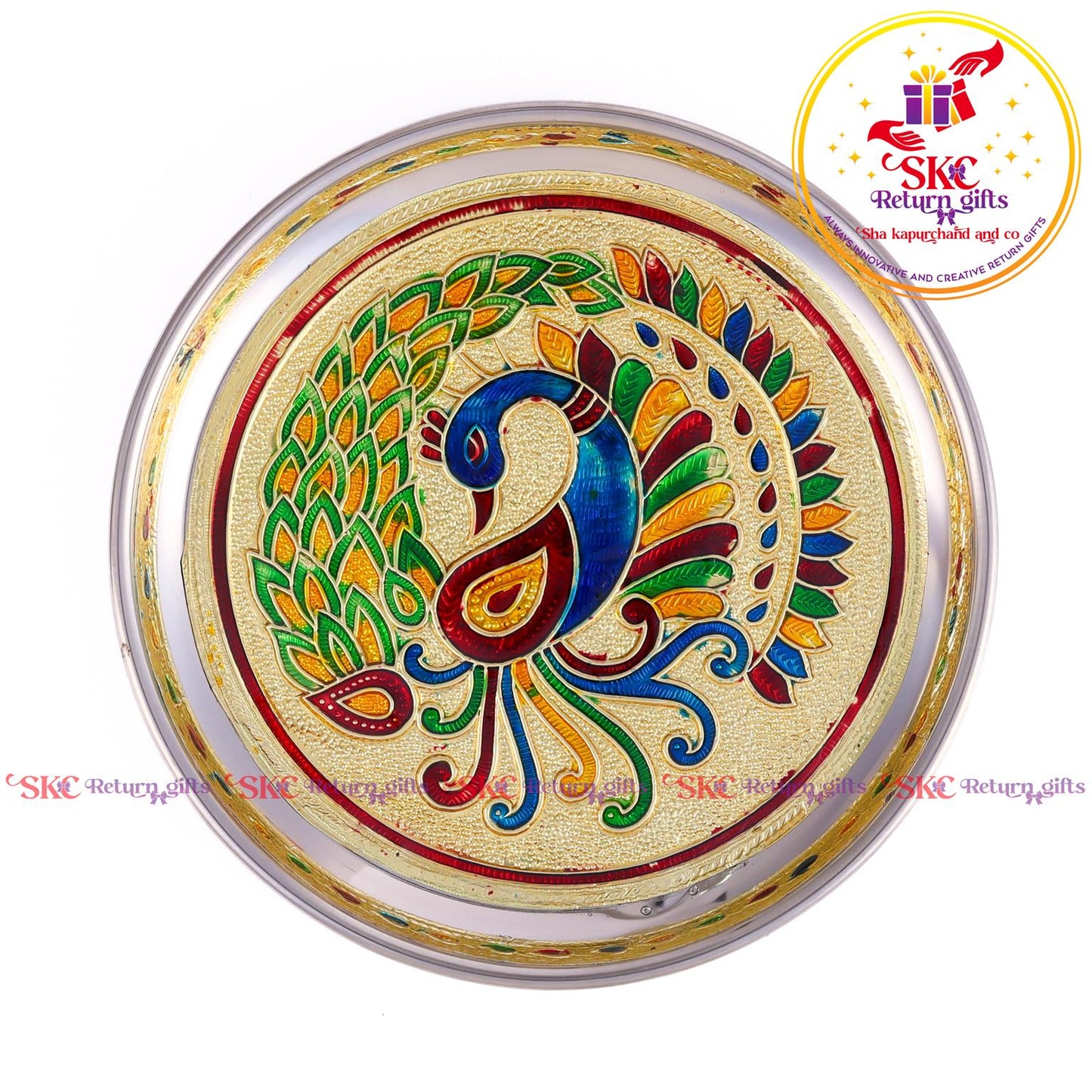 7 Inch Meenakari Pooja Plate