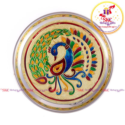 7 Inch Meenakari Pooja Plate