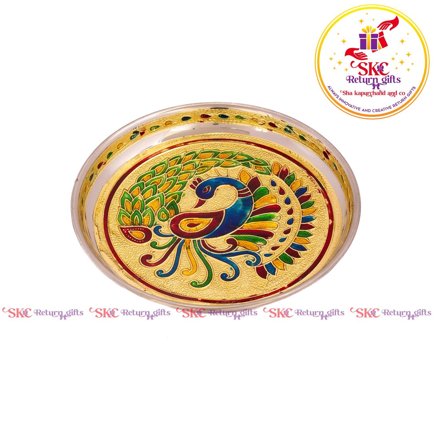 7 Inch Meenakari Pooja Plate