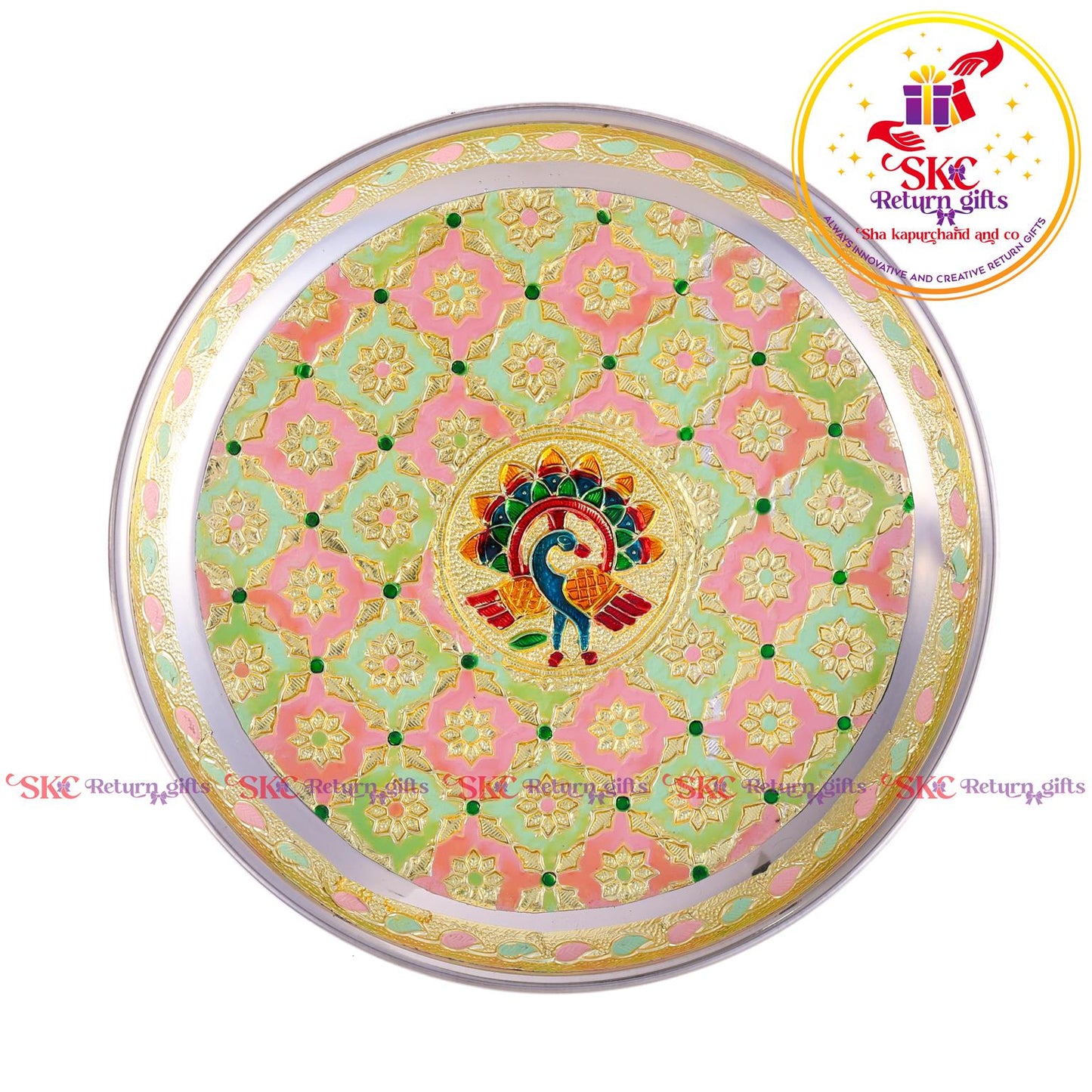 7 Inch Meenakari Pooja Plate