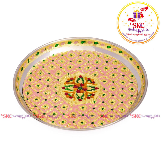 8 Inch Menakari Pooja Plate