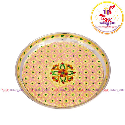 8 Inch Menakari Pooja Plate