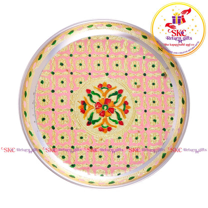8 Inch Menakari Pooja Plate