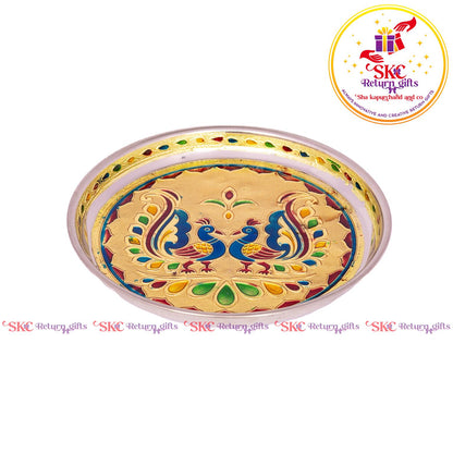 7 Inch Meenakari Pooja Plate