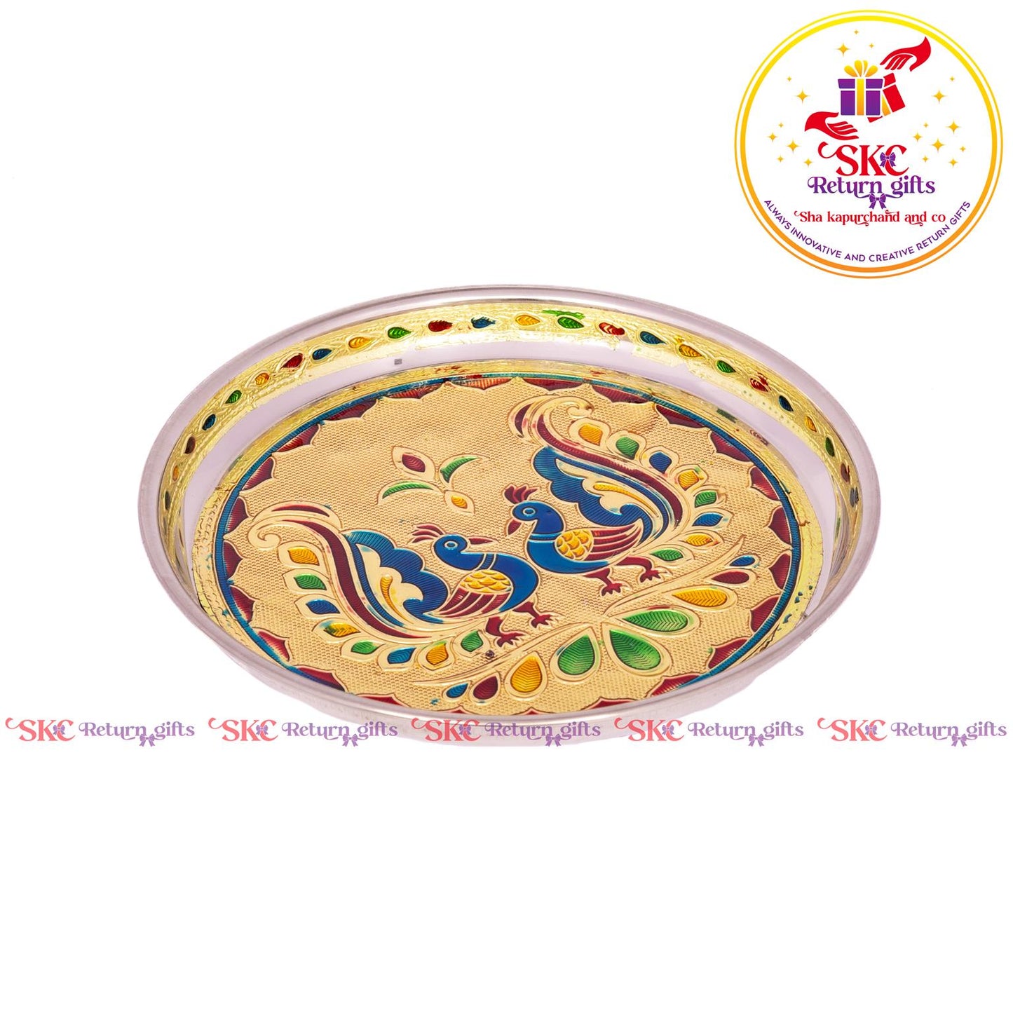 7 Inch Meenakari Pooja Plate