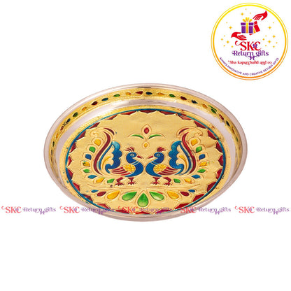 7 Inch Meenakari Pooja Plate
