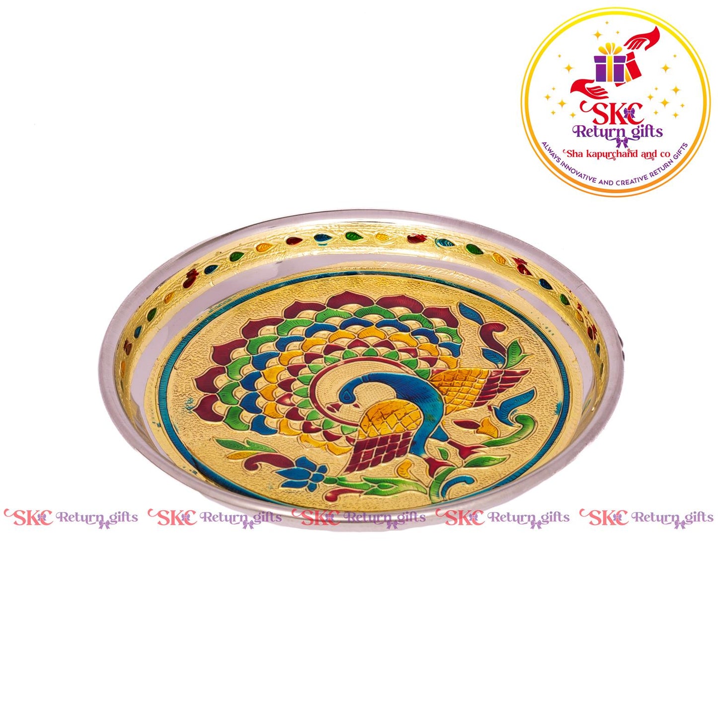 7 Inch Meenakari Pooja Plate