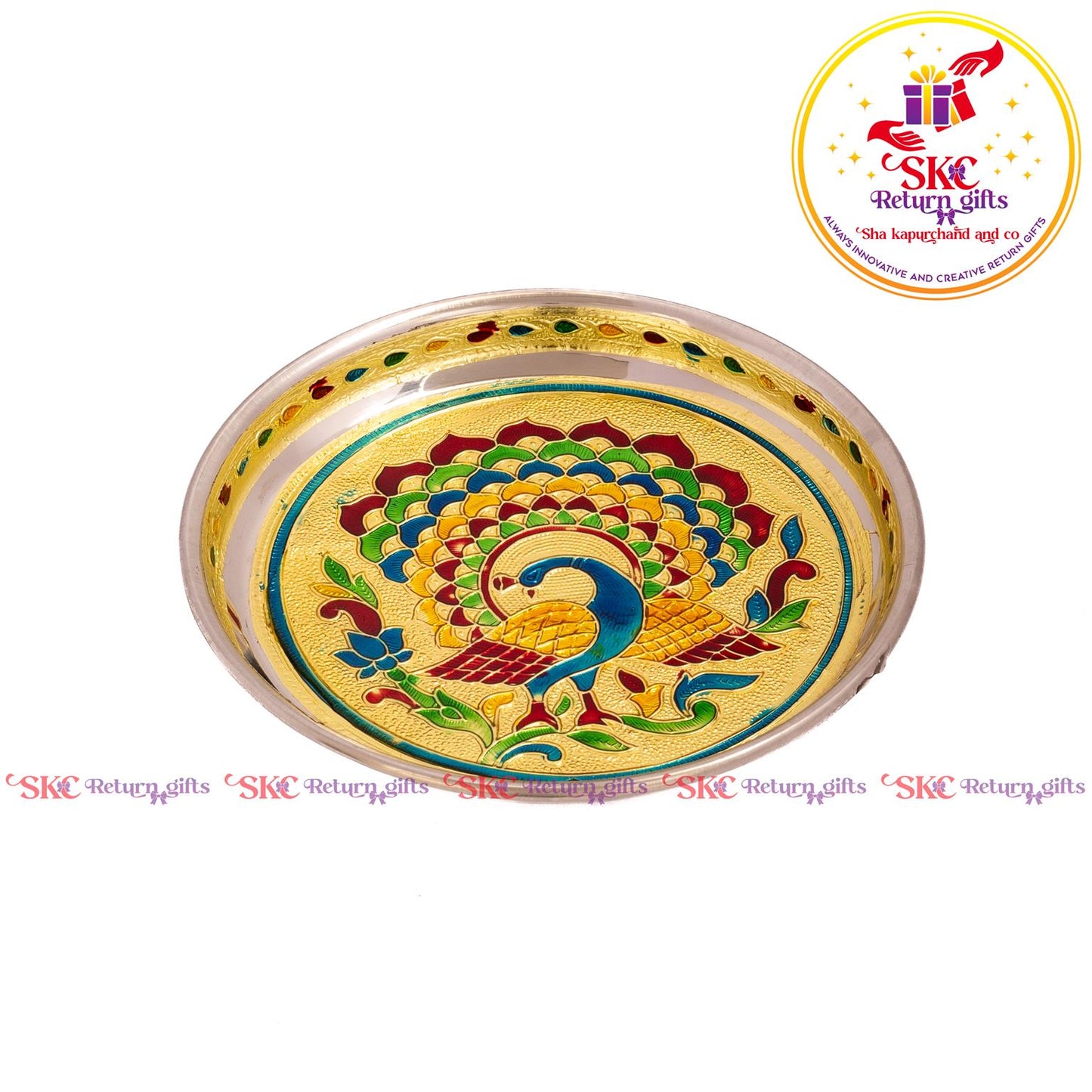 7 Inch Meenakari Pooja Plate