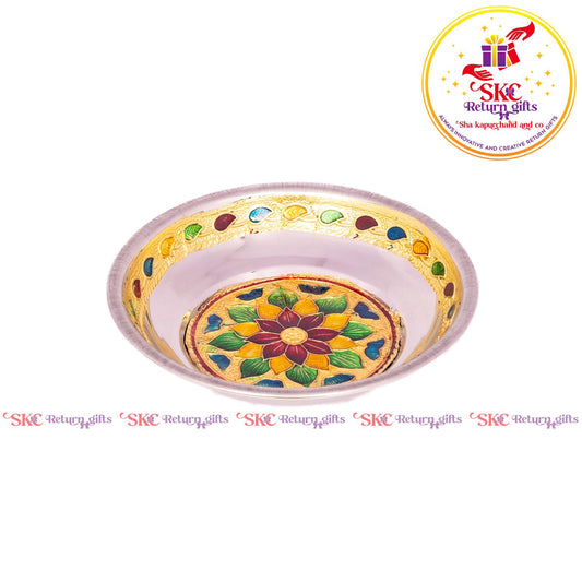 4.5 Inch Meenakari Pooja Plate