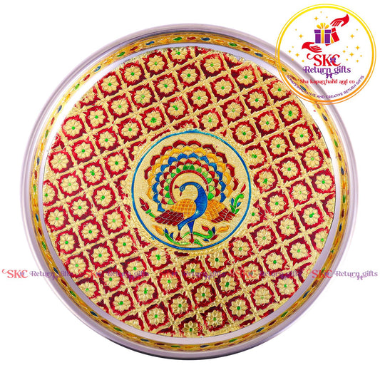 12 Inch Meenakari Pooja Plate