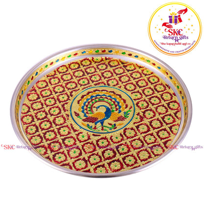 12 Inch Meenakari Pooja Plate