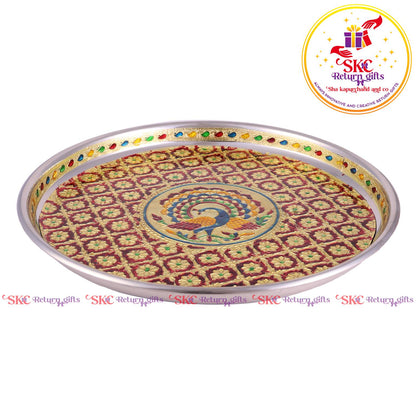 12 Inch Meenakari Pooja Plate