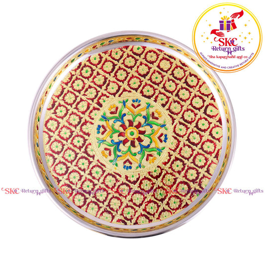 12 Inch Meenakari Pooja Plate