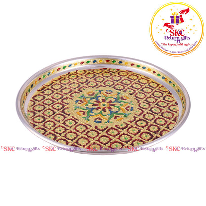 12 Inch Meenakari Pooja Plate