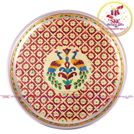 12 Inch Meenakari Pooja Plate