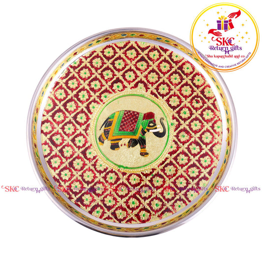 12 Inch Meenakari Pooja Plate