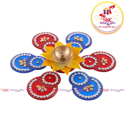 Acrylic Baby Rangoli With 3 Inch Diya