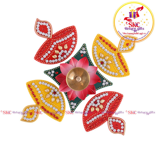 Acrylic Big Rangoli With 3 Inch Colour Diya