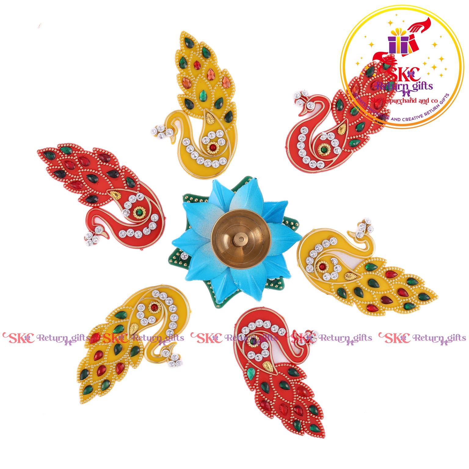 Acrylic Big Rangoli With 3 Inch Colour Diya – Sha Kapurchand & Co