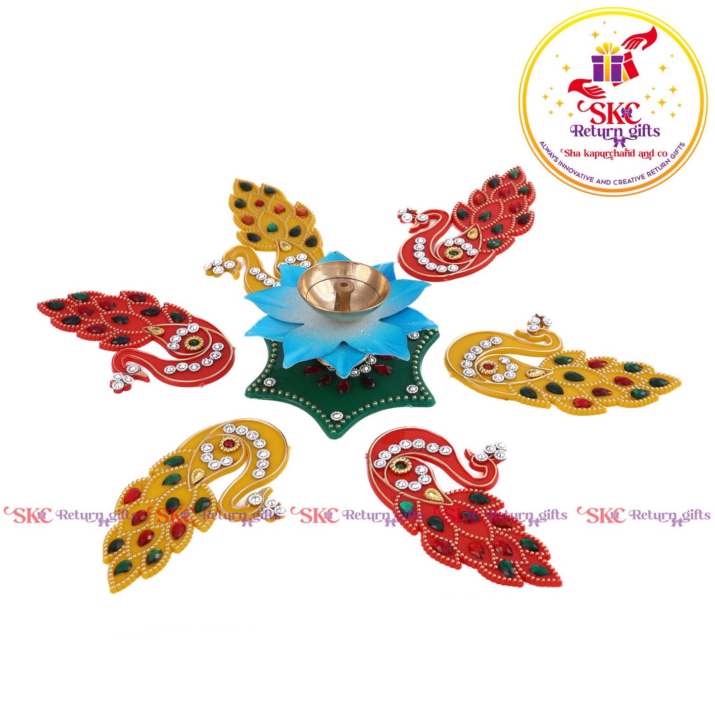 Acrylic Big Rangoli With 3 Inch Colour Diya