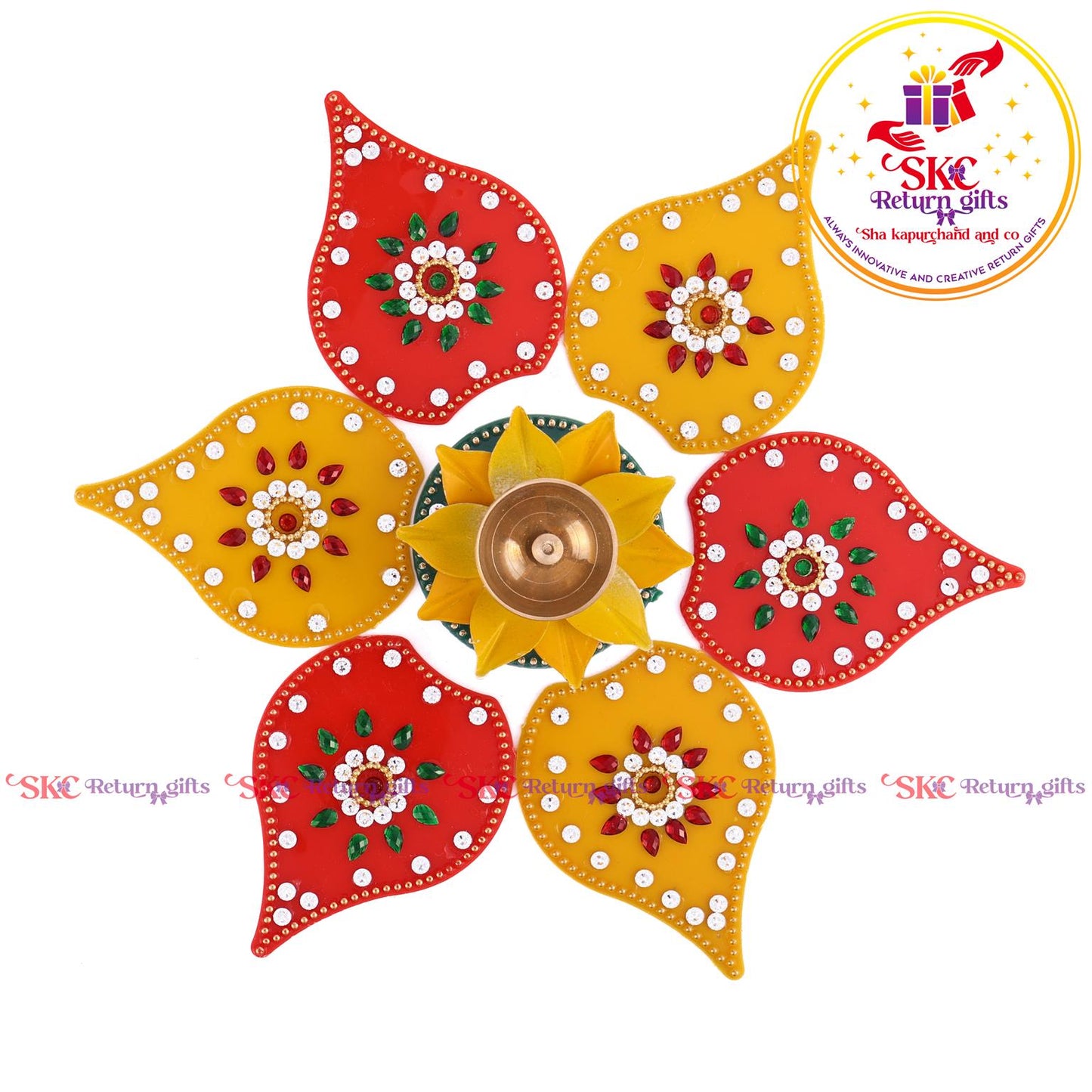 Acrylic Big Rangoli With 3 Inch Colour Diya