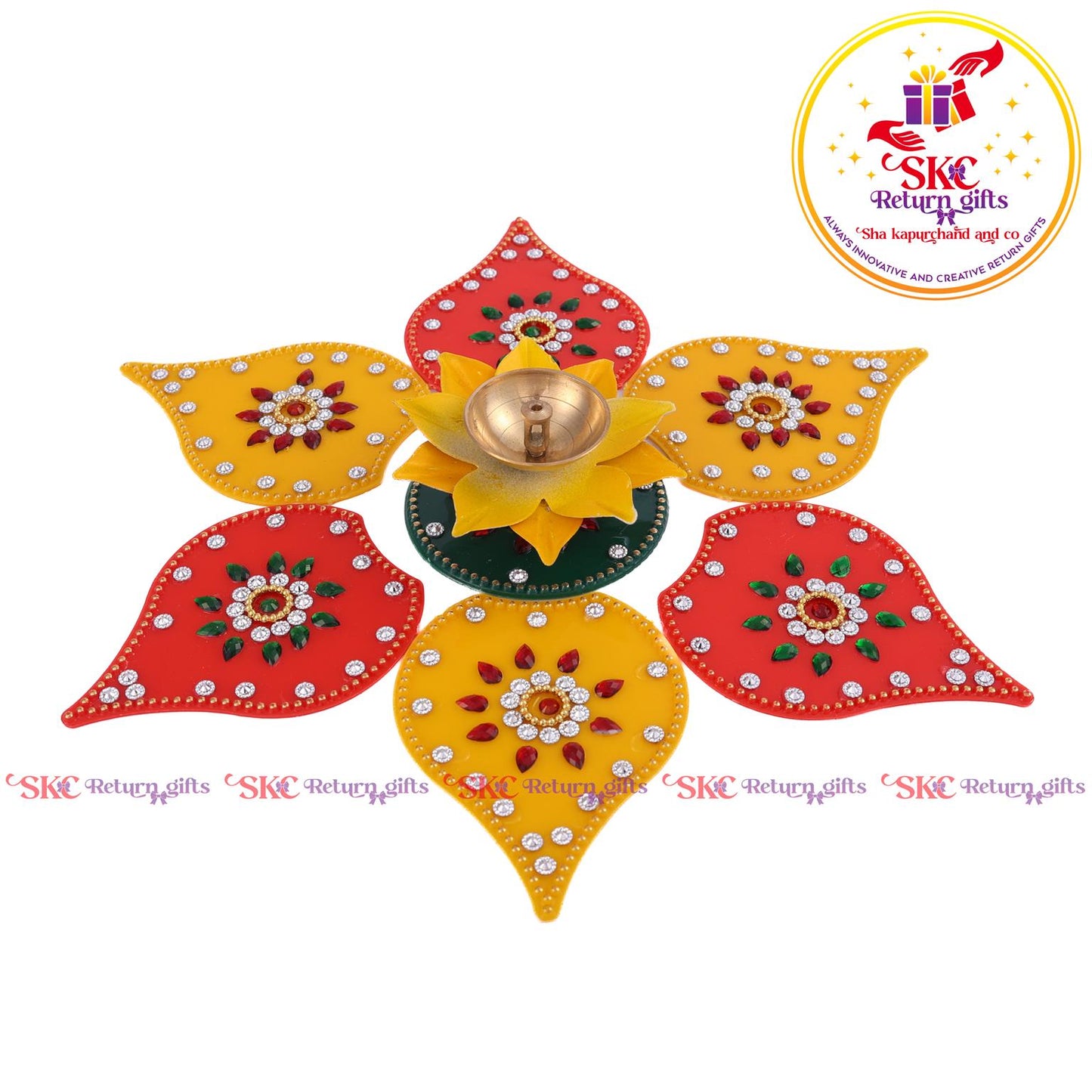 Acrylic Big Rangoli With 3 Inch Colour Diya