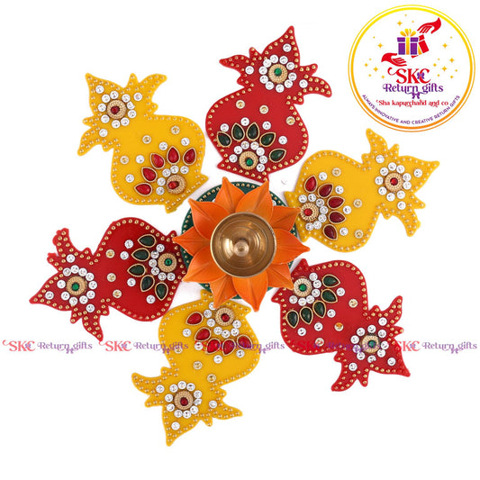 Acrylic Big Rangoli With 3 Inch Colour Diya