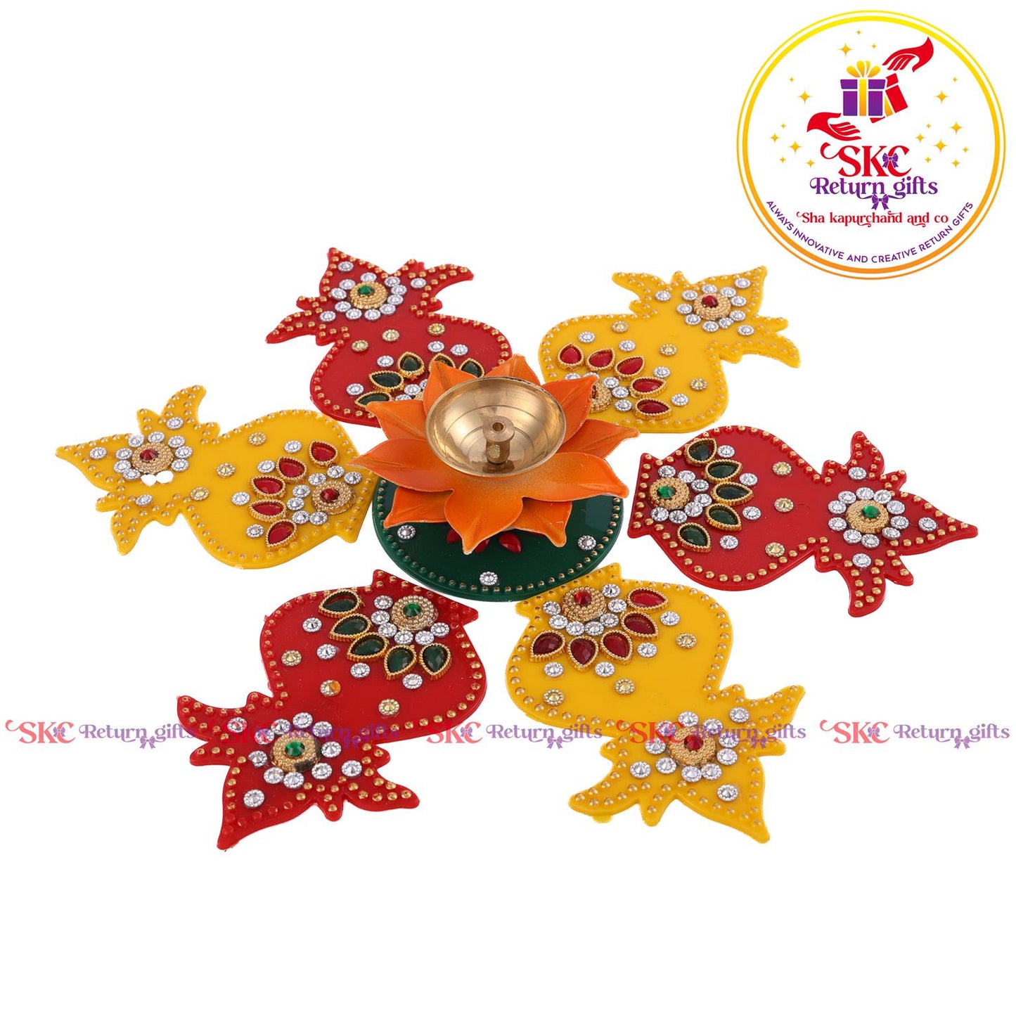 Acrylic Big Rangoli With 3 Inch Colour Diya