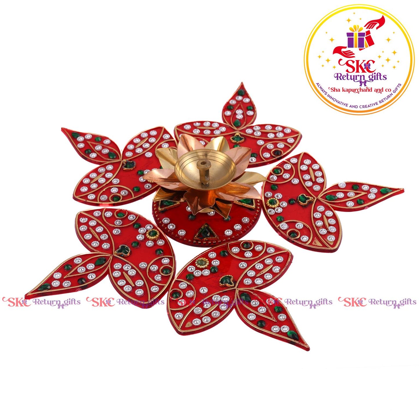 Acrylic Big Rangoli With 3 Inch Glass Lamp