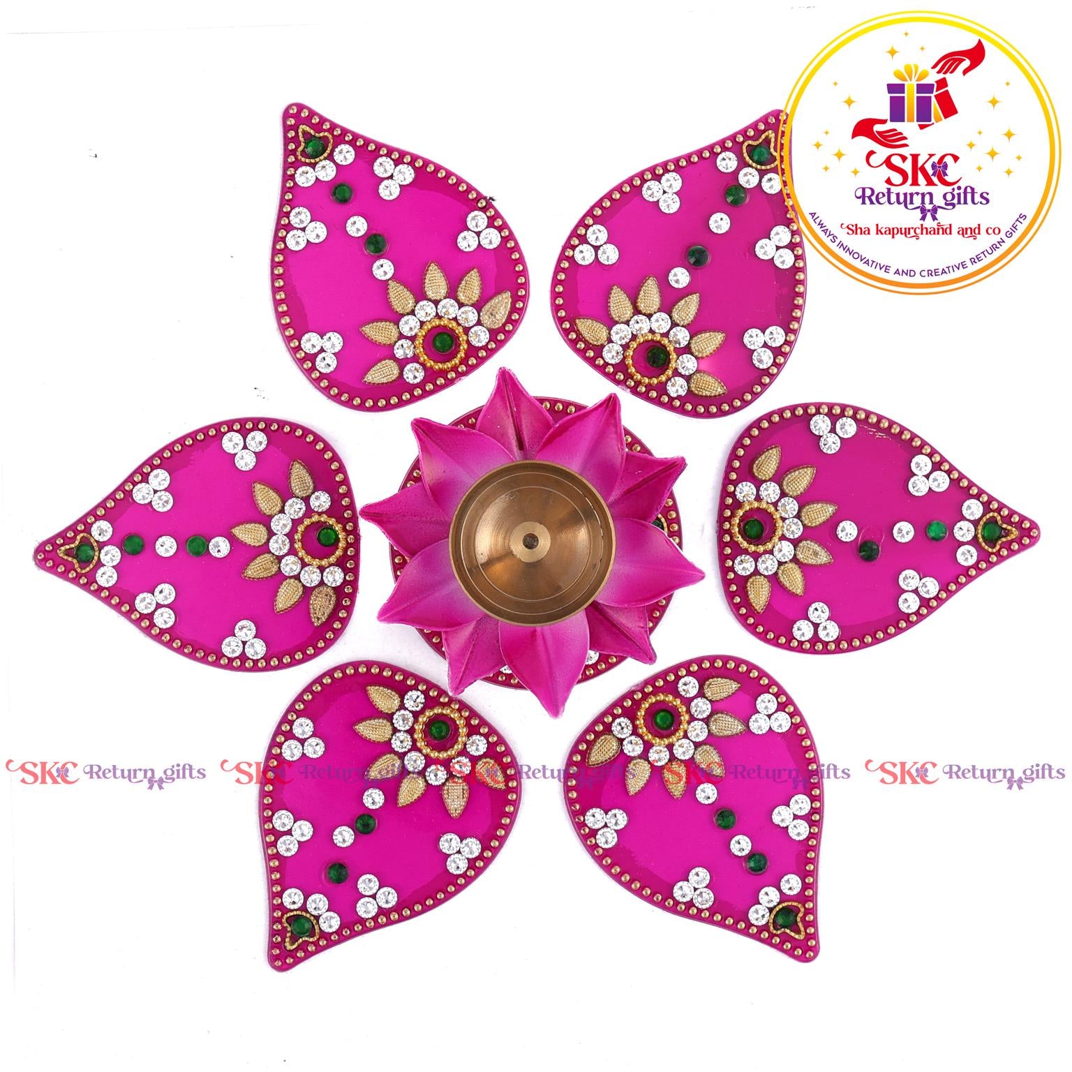 Acrylic Big Rangoli With 3 Inch Colour Diya – Sha Kapurchand & Co