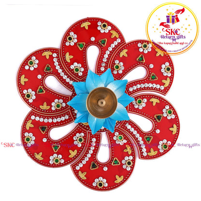 Acrylic Big Rangoli With 3 Inch Colour Diya