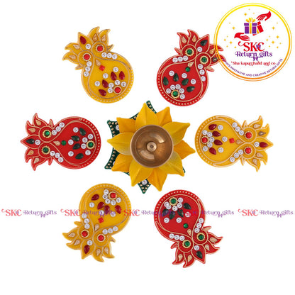 Acrylic Big Rangoli With 3 Inch Colour Diya
