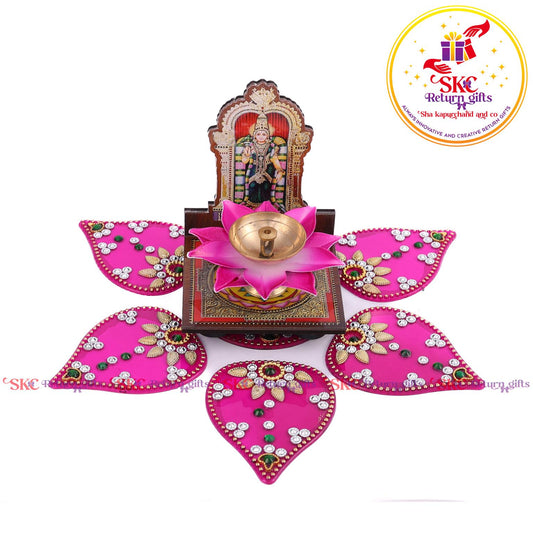 Mdf Acrylic Madurai Meenakshi Amman Diya Stand With Gift Set