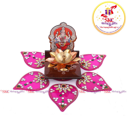 Mdf Acrylic Anna Purna Diya Stand With Gift Set