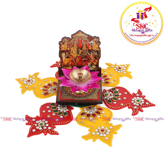 Mdf Acrylic Ram Darbar Diya Stand With Gift Set