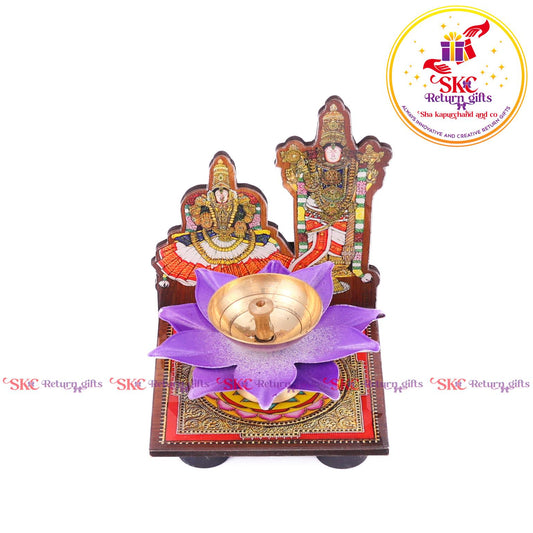 Mdf Acrylic Tirupati Balaji Diya Stand With Diya