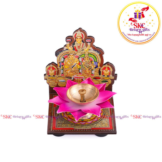 Mdf Acrylic Kuber Laxmi Diya Stand With Diya