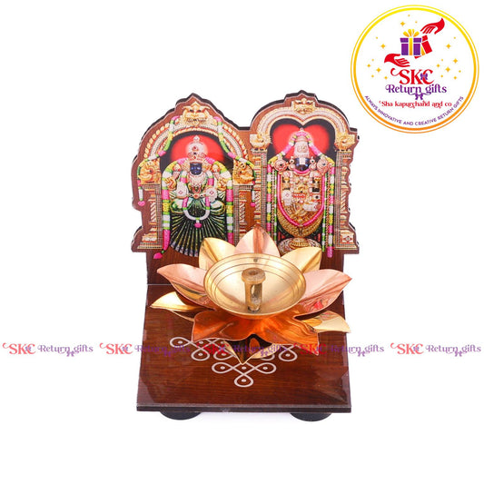 Mdf Acrylic Tirupathi Balaji Padmavathi Diya Stand With Diya