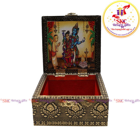 Digital Art Tanjore Pooja Box 5x5
